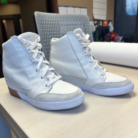 SOREL Out N About Wedge Sneaker White Size 8 - Picture 4 of 8